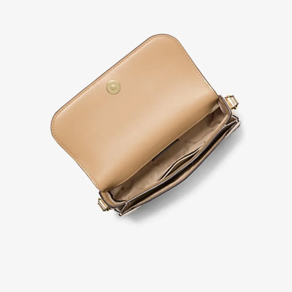 NWT Michael Kors Jet Set Travel Small Metallic Leather Crossbody - GOLD - Picture 5 of 12